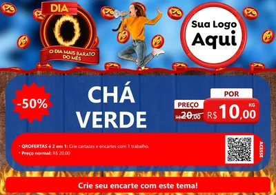 Modelo de Cartaz para Cartaz A4 Horizontal com o tema Dia O - O Dia Mais Barato Do Mês para Produtos Naturais