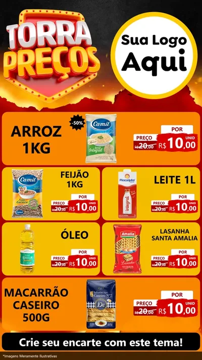 Modelo de TV para TV Vertical com o tema Torra Preços para Supermercado