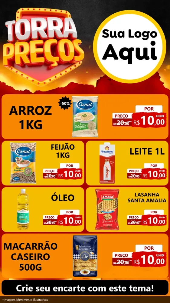 Modelo de TV para TV Vertical com o tema Torra Preços para Supermercado