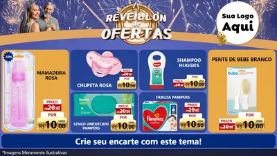Modelo de TV para TV Horizontal com o tema Réveillon de Ofertas para Bebês