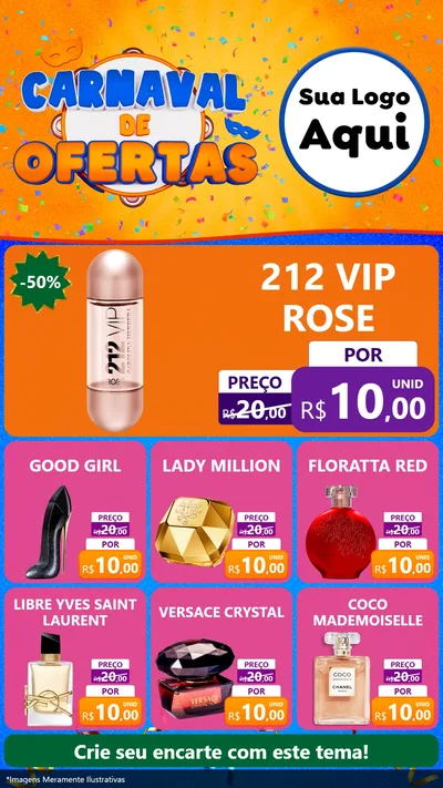 Modelo de Rede Social para Stories com o tema Carnaval de Ofertas para Perfumes
