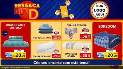 Modelo de TV para TV Horizontal com o tema Ressaca Dia D para Cama, Mesa e Banho