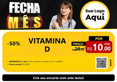 Modelo de Cartaz para Cartaz A4 Horizontal com o tema Fecha Mês para Farmácia
