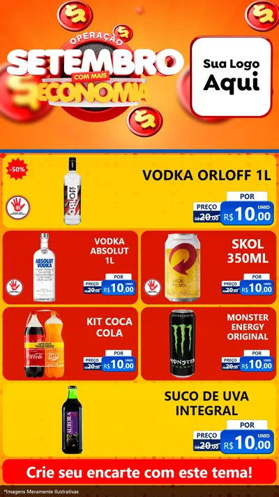 Modelo de TV para TV Vertical com o tema Operação Setembro Com Muita Economia para Distribuidora de bebidas