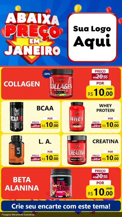 Modelo de TV para TV Vertical com o tema Abaixa Preço em Janeiro para Suplementos alimentares