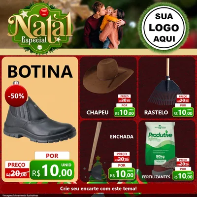 Modelo de Rede Social para Feed Facebook com o tema Natal Especial para Agropecuária