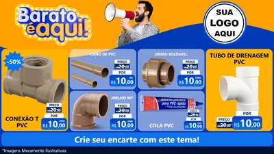 Modelo de TV para TV Horizontal com o tema Barato é aqui para Tubos e conexões