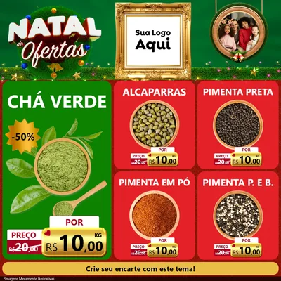 Modelo de Rede Social para Feed Facebook com o tema Natal de Ofertas para Produtos Naturais