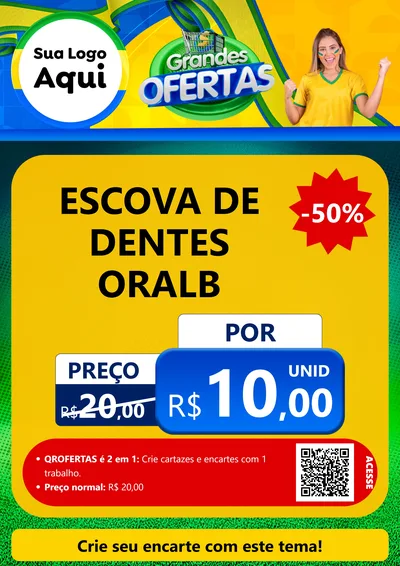 Modelo de Cartaz para Cartaz A4 Vertical com o tema Grandes Ofertas para Higiene Pessoal