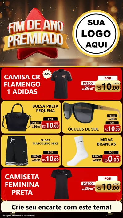 Modelo de TV para TV Vertical com o tema Fim de Ano Premiado para Roupas e acessórios