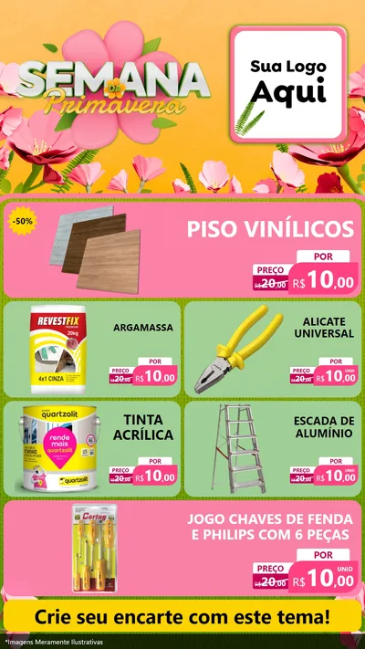 Modelo de TV para TV Vertical com o tema Semana da Primavera para Material para Construção
