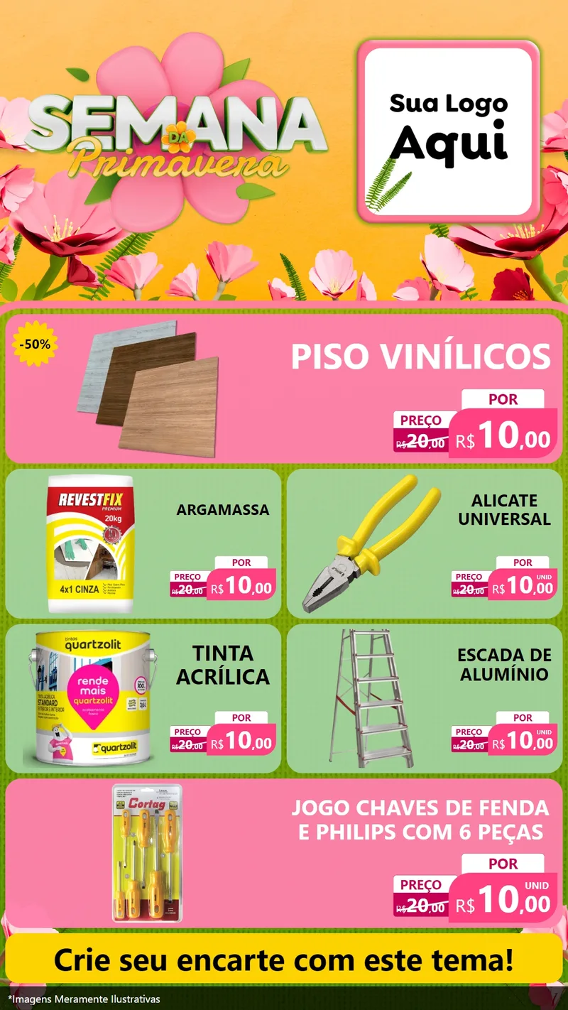 Modelo de TV para TV Vertical com o tema Semana da Primavera para Material para Construção
