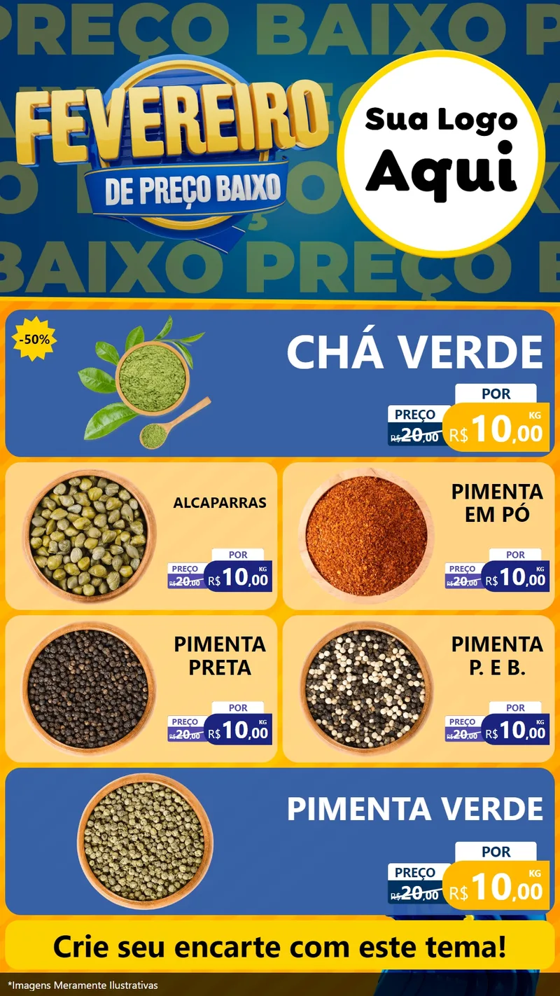 Modelo de TV para TV Vertical com o tema Fevereiro de Preço Baixo para Produtos Naturais