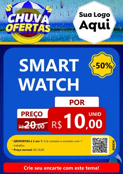 Modelo de Cartaz para Cartaz A4 Vertical com o tema Chuva de Ofertas para Informática
