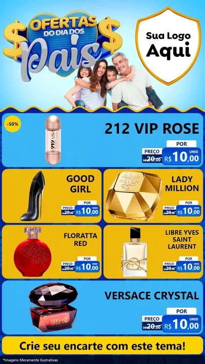 Modelo de TV para TV Vertical com o tema Ofertas do Dia dos Pais para Perfumes