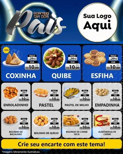 Modelo de Rede Social para Feed Instagram com o tema Sorteio Dia Dos Pais para Salgadaria