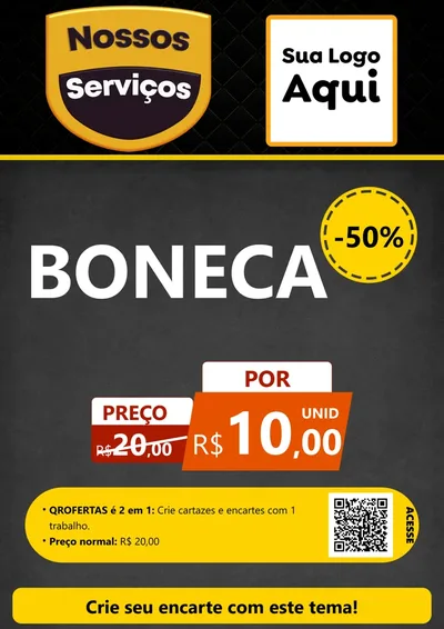 Modelo de Cartaz para Cartaz A4 Vertical com o tema Nossos Serviços para Brinquedos