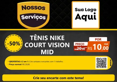 Modelo de Cartaz para Cartaz A4 Horizontal com o tema Nossos Serviços para Calçados