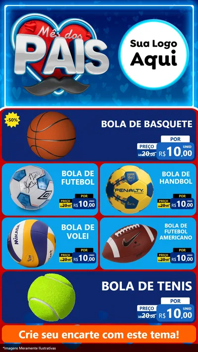 Modelo de TV para TV Vertical com o tema Mês Dos Pais para Artigos Esportivos