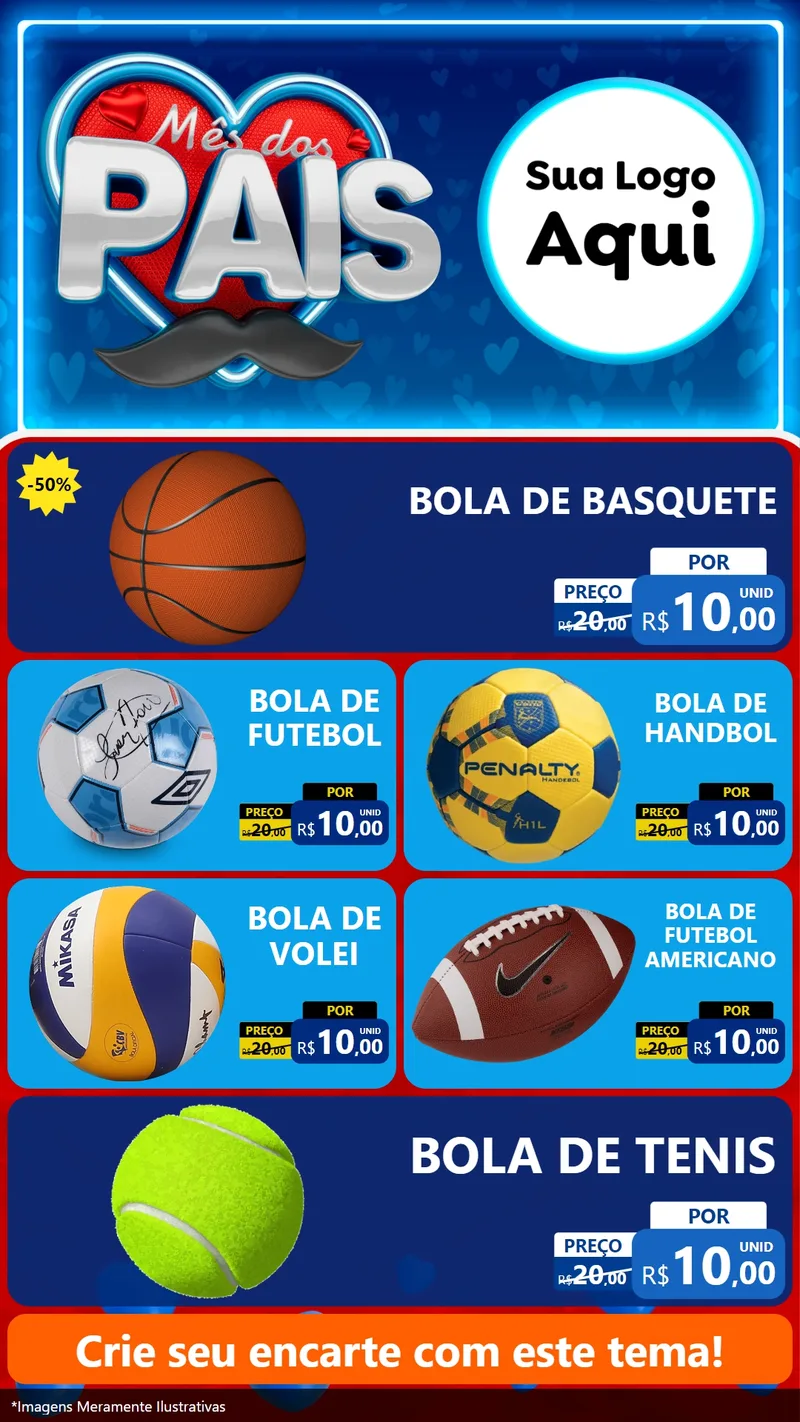 Modelo de TV para TV Vertical com o tema Mês Dos Pais para Artigos Esportivos