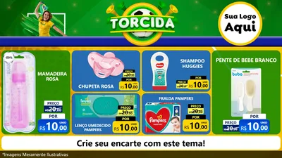 Modelo de TV para TV Horizontal com o tema Torcida para Bebês