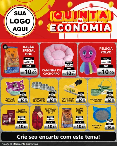 Modelo de Rede Social para Feed Instagram com o tema Quinta da Economia para Pet Shop