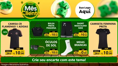 Modelo de TV para TV Horizontal com o tema Especial Mês do Cliente para Roupas e acessórios