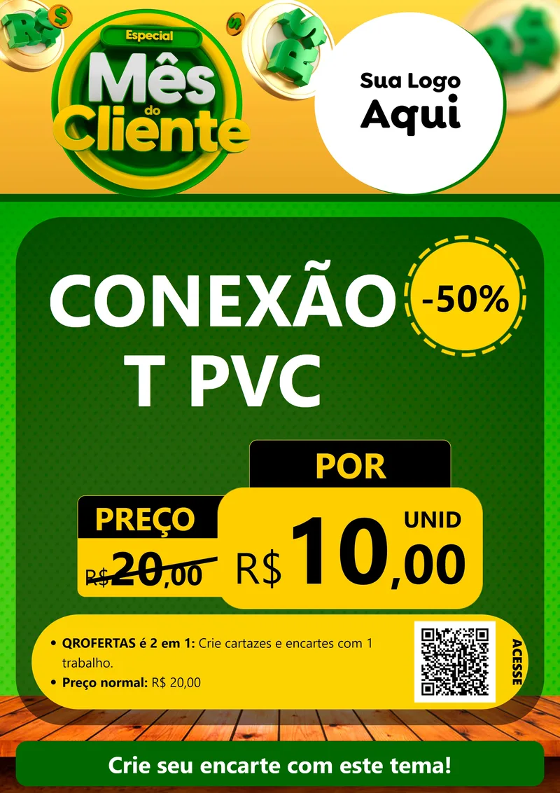 Modelo de Cartaz para Cartaz A4 Vertical com o tema Especial Mês do Cliente para Tubos e conexões