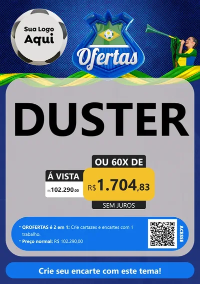 Modelo de Cartaz para Cartaz A4 Vertical com o tema Ofertas (Futebol) para Concessionaria de Carros