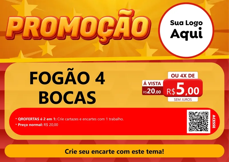 Modelo de Cartaz para Cartaz A4 Horizontal com o tema Promoção para Móveis e Eletro