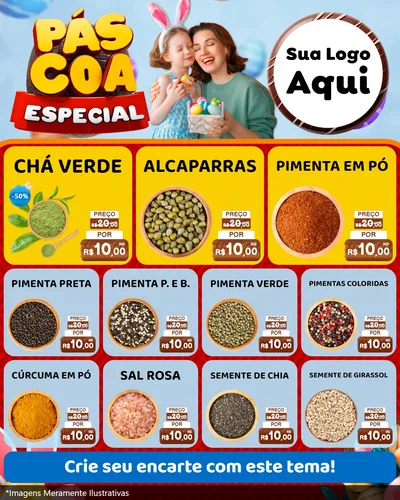 Modelo de Rede Social para Feed Instagram com o tema Páscoa Especial para Produtos Naturais
