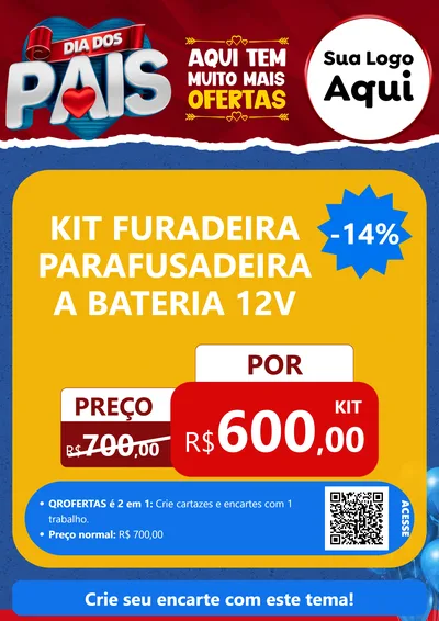 Modelo de Cartaz para Cartaz A4 Vertical com o tema Dia dos Pais para Maquinas e Ferramentas