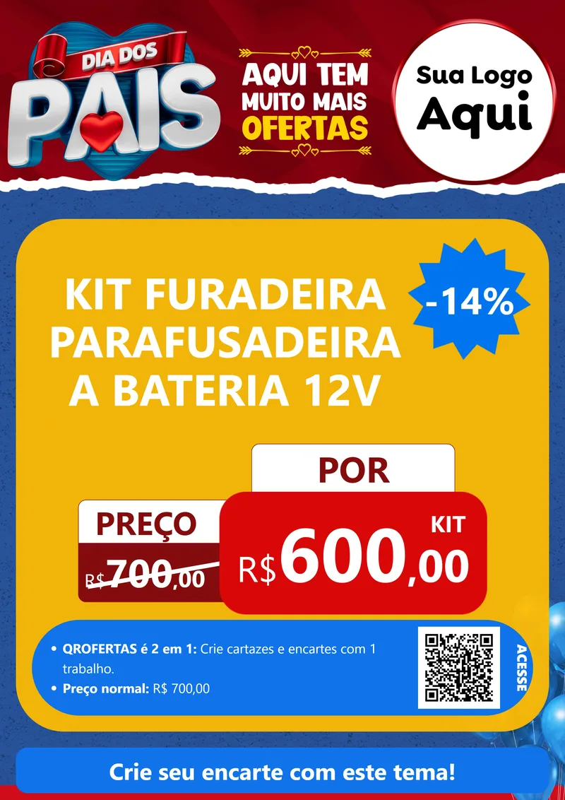 Modelo de Cartaz para Cartaz A4 Vertical com o tema Dia dos Pais para Maquinas e Ferramentas