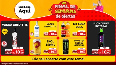 Modelo de TV para TV Horizontal com o tema Final de Semana de Ofertas para Distribuidora de bebidas