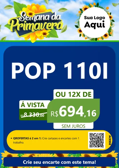 Modelo de Cartaz para Cartaz A4 Vertical com o tema Semana da Primavera para Concessionaria de Motos