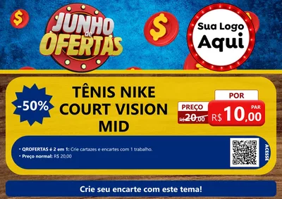 Modelo de Cartaz para Cartaz A4 Horizontal com o tema Junho de Ofertas para Calçados