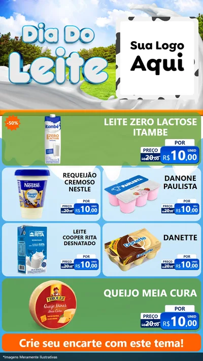 Modelo de TV para TV Vertical com o tema Dia Do Leite para Frios e Laticínios