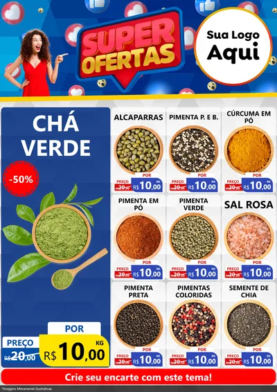 Modelo de Encarte para Encarte A4 Vertical com o tema Super Ofertas para Produtos Naturais