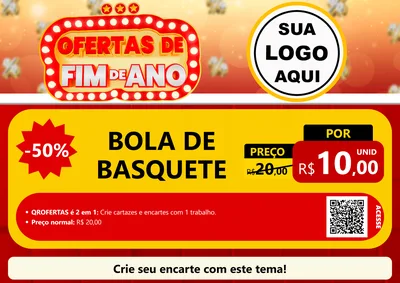 Modelo de Cartaz para Cartaz A4 Horizontal com o tema Ofertas de Fim de Ano para Artigos Esportivos