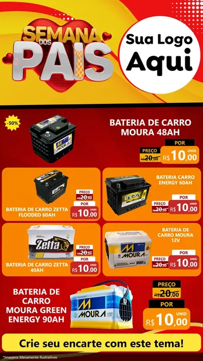 Modelo de TV para TV Vertical com o tema Semana Dos Pais para Baterias Elétricas