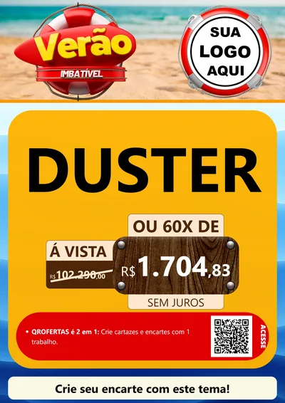 Modelo de Cartaz para Cartaz A4 Vertical com o tema Verão Imbatível para Concessionaria de Carros