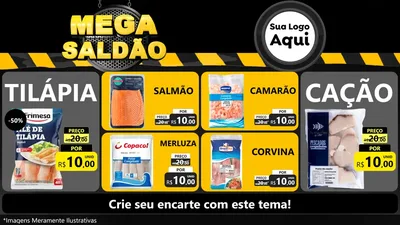 Modelo de TV para TV Horizontal com o tema Mega Saldão para Peixaria