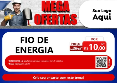 Modelo de Cartaz para Cartaz A4 Horizontal com o tema Material de Construção para Materiais Elétricos