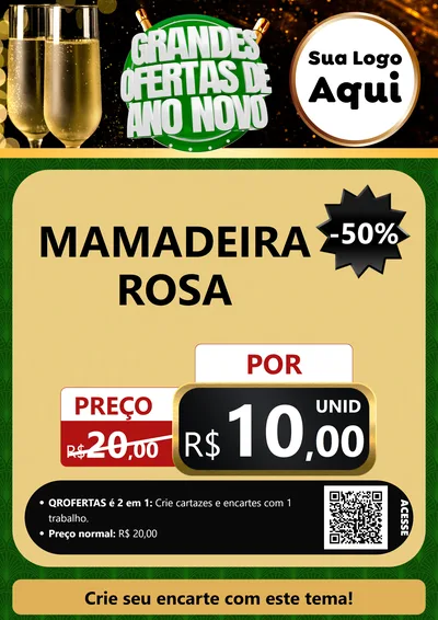 Modelo de Cartaz para Cartaz A4 Vertical com o tema Grandes Ofertas de Ano Novo para Bebês