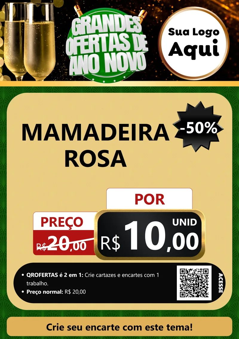 Modelo de Cartaz para Cartaz A4 Vertical com o tema Grandes Ofertas de Ano Novo para Bebês