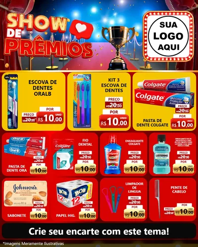 Modelo de Rede Social para Feed Instagram com o tema Show de Prêmios para Higiene Pessoal