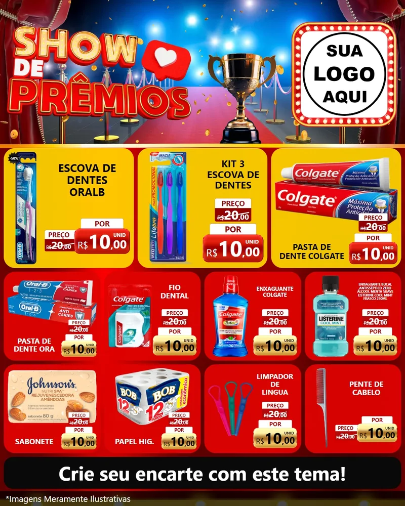 Modelo de Rede Social para Feed Instagram com o tema Show de Prêmios para Higiene Pessoal