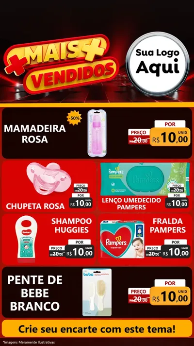 Modelo de TV para TV Vertical com o tema Mais Vendidos para Bebês