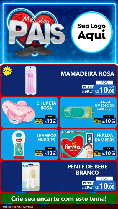 Modelo de TV para TV Vertical com o tema Mês Dos Pais para Bebês