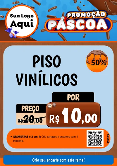 Modelo de Cartaz para Cartaz A4 Vertical com o tema Promoção Páscoa para Material para Construção